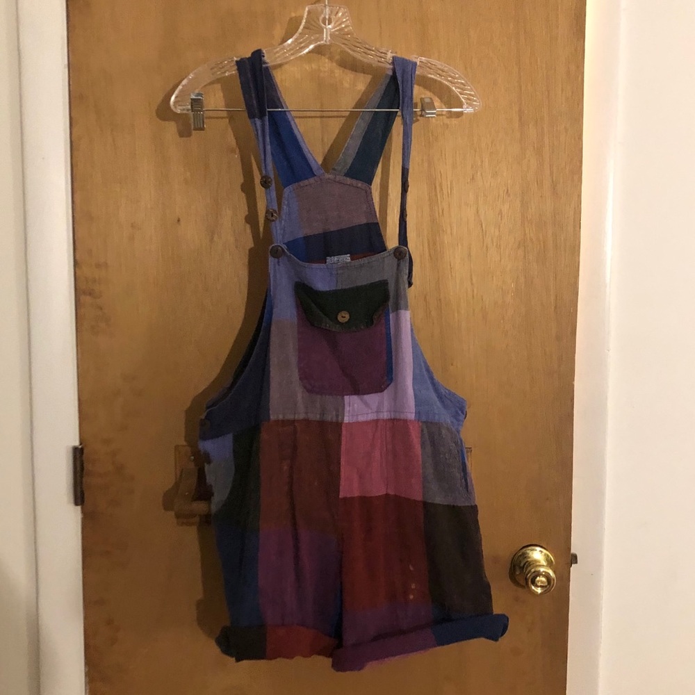 Multicolor Linen Shorteralls